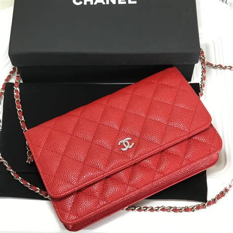 chanel chain wallet red|chanel wallet on chain cost.